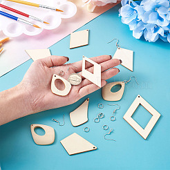 Bois naturel gros pendentifs&nbsp;DIY-TA0008-66