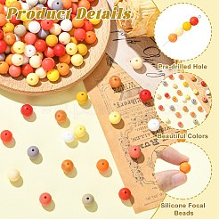 300 perles focales rondes en silicone écologique de qualité alimentaire&nbsp;SIL-CJC0004-08A-1