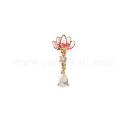 Klare Zirkonia mit Emaille rosa Lotusblüte als Nasenclip&nbsp;FS-WG6F390-01