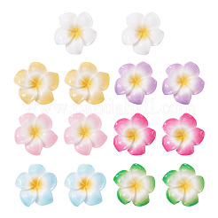 28 Stück 7 Farben Plumeria Blume undurchsichtige Harz Cabochons&nbsp;CRES-TA0001-75