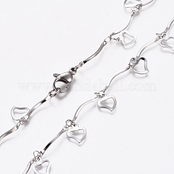 Colliers à breloques en forme de cœur en acier inoxydable 304 anti-ternissement&nbsp;NJEW-G336-03P