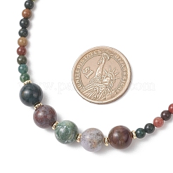 Colliers de perles rondes en agate indienne naturelle dégradée&nbsp;NJEW-JN05952-03