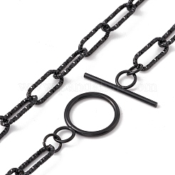 Collier chaîne en acier inoxydable 304 texturé pour femme&nbsp;NJEW-P263-02EB