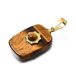 Pendentifs en œil de tigre naturel&nbsp;G-T151-02H