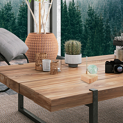 Chevalets d'affichage carrés en cristal de roche en bois avec support en fer&nbsp;ODIS-WH0038-28A-P