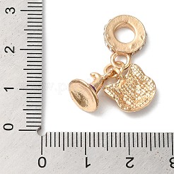 Zahnstangenüberzuglegierungs-Kristallrhinestone-europäische baumelnde Charme&nbsp;PALLOY-S189-18G