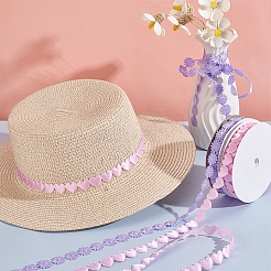 2 Rolle 2 Stile Herz & Blume Polyester Spitzenband&nbsp;OCOR-PH0004-66B