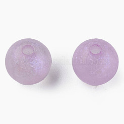 Perlas de acrílico chapadas en arco iris iridiscentes&nbsp;MACR-N006-16B-B01