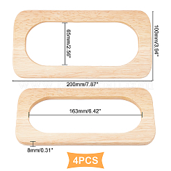 Anses de sac rectangulaires en bois&nbsp;DIY-WH0185-39