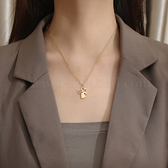 304 Edelstahl Mutter Kind Silhouette Mama Anhänger Halsketten für Frauen&nbsp;WI4645-1