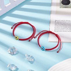 Braccialetto di perline intrecciate in resina malocchio&nbsp;BJEW-JB08425-02