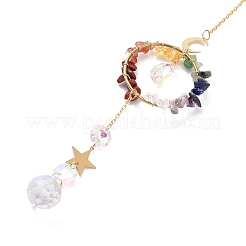 Attrape-soleil suspendus en verre lune et larme&nbsp;LS-HJEW-I011-04G