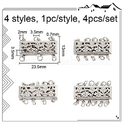 4 Stück 4 Arten Messing-Box-Verschlüsse box&nbsp;KK-DR0001-13