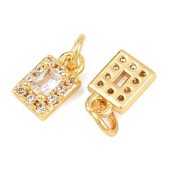 Breloques en laiton avec zircone cubique de micro pave&nbsp;KK-F927-21G