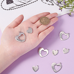 8 pièces 4 styles coeur creux avec mot&nbsp;STAS-CJ0001-223