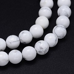 Runden natürlichen howlite Perlenstränge&nbsp;G-F222-14-10mm