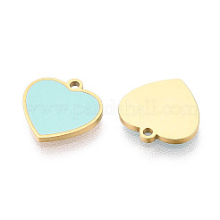 Ciondoli a forma di cuore in acciaio inossidabile 304 e smalto&nbsp;STAS-T073-21G