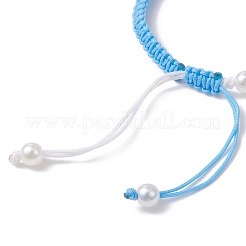 Bracelet tressé en perles d'imitation perle en plastique ABS (2 pièce) pour femme&nbsp;BJEW-JB13062
