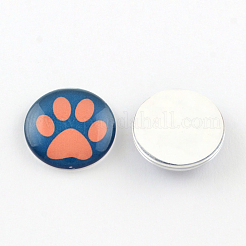 Halbrund / Kuppel Hundetatzen-Druck Foto Glas Klebstein BlumeCabochons für DIY-Projekte&nbsp;X-GGLA-Q037-12mm-08