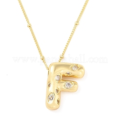 Colliers à pendentif en zircone cubique transparent micro pavé en laiton&nbsp;NJEW-Z038-01G-F