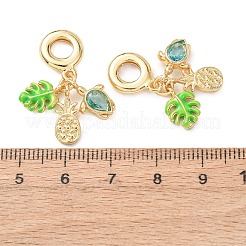 Europäische Hängeanhänger aus Messing mit Pavé-Fassung aus Zirkonia&nbsp;KK-H278-04G-01