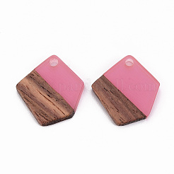 Pendentifs en résine transparente et bois de noyer&nbsp;RESI-S384-003A-B03