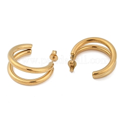 Pendientes de botón de acero inoxidable 304 con baño de iones (IP) para mujer&nbsp;EJEW-Z060-02G