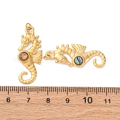 Anhänger aus natürlichem Paua-Muschel-Pave aus Edelstahl 304&nbsp;STAS-U061-15G-C