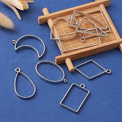 Pendenti con castone aperto in lega da 10 pezzo&nbsp;PALLOY-YWC0002-02P