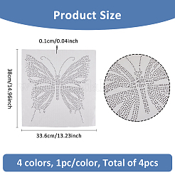 4 Stück 4 Farben Schmetterling Glitzer Hotfix Strass&nbsp;DIY-FH0007-36
