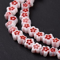 Millefiori a mano fili di perline di vetro&nbsp;LAMP-J035-4mm-62