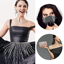 Fer avec des chaînes de tasses en verre strass&nbsp;FIND-WH0068-90