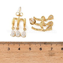 Orecchini pendenti da donna in acciaio inossidabile 304 con zirconi cubici&nbsp;SA-CBA183D-11B-G