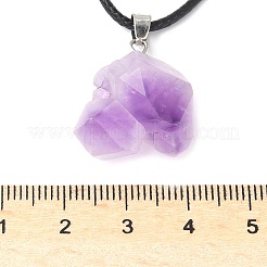 Collane ciondolo ametista naturale&nbsp;X-NJEW-E146-01