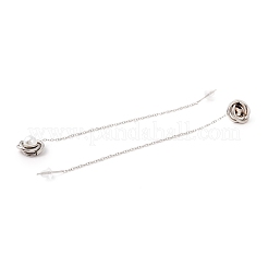 Lunga catena con orecchini pendenti con perle di plastica&nbsp;EJEW-A067-05P