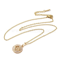 Colliers avec pendentif en laiton et zircone cubique pour femmes&nbsp;NJEW-E106-14KCG-01