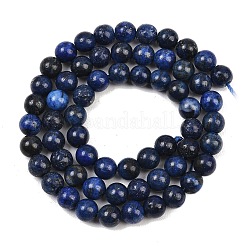 Gefärbt natürlichen Klasse AA Lapislazuli runde Perle Stränge&nbsp;G-M290-6mm-AA