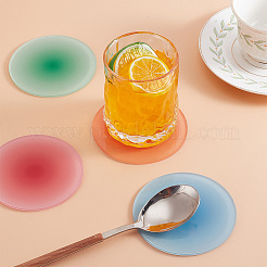 4 Stück Tassenmatten aus Acryl in 4 Farben mit Farbverlauf.&nbsp;AJEW-GO0001-04