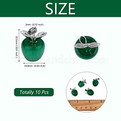 10 Stück Apfel-Edelstein-Charme-Anhänger Kristallquarz Heilung Naturstein-Anhänger rosa Silberschnalle für Schmuck-Halsketten-Ohrring-Herstellung Handwerk&nbsp;JX525H