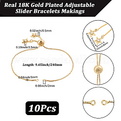 10 pièce de chaîne coulissante en laiton de 1 mm pour la fabrication de bracelets&nbsp;MAK-BBC0001-35