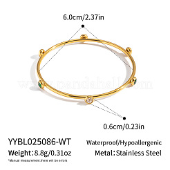 Bracelets chics en acier inoxydable 304 sertis de zirconiums cubiques pavés pour femmes&nbsp;LS-HT2221-2