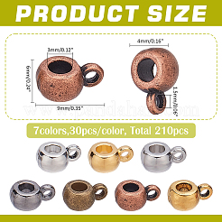210 pz 7 colori tibetano stile tubo bails&nbsp;TIBE-WR0001-02