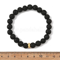 Pulseras elásticas redondas de cuentas de roca volcánica natural de 8.5 mm para mujer&nbsp;BJEW-JB14351