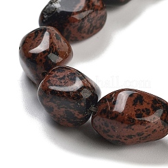 Mogano naturale perle di ossidiana fili&nbsp;G-Z061-A05-01