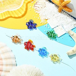 6pcs 6 Farben handgemachte Bunte Malerei-Perlen&nbsp;LAMP-CJ0002-97
