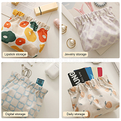 4 Stück Mini-Stoff bedruckte Mehrzweck-Schrapnell-Make-up-Taschen Geldbörse&nbsp;ABAG-GF0001-26