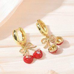 Orecchini pendenti a cerchio in ottone con micro pavé di zirconi cubici per donna&nbsp;EJEW-A167-04A-G