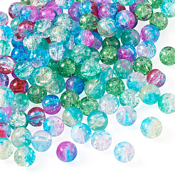 120 Stück 6 Farben transparente Sprühlack-Crackle-Glasperlen&nbsp;GLAA-TADJ0001-21A-B