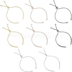 8 pièce 4 couleurs laiton micro pavé zircone cubique transparente&nbsp;BJEW-UN0001-15