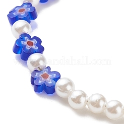 Perle d'imitation en plastique et perles de verre millefiori bracelet collier&nbsp;SJEW-JS01239